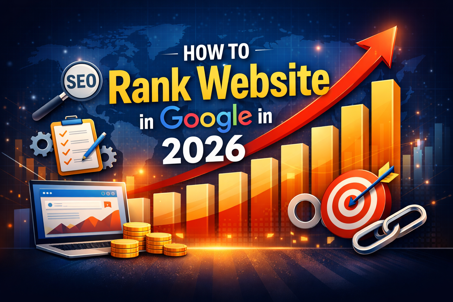 how to rank website in google in 2026 SEO strategies infographic